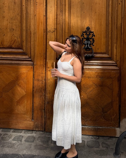 Odessa Dress - Ivory Dot