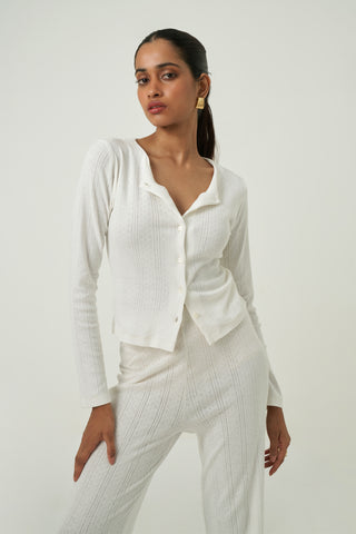 Canary Cardigan - Pointelle