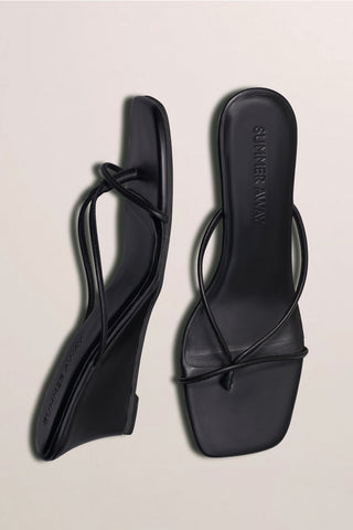 Cassie Wedge Sandal - Black