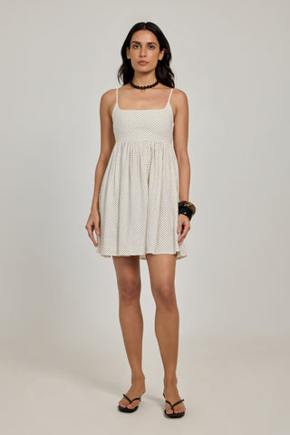 Emma Dress - Ivory Dot, XS | Mini Dress For Women by Summer Away Emma Dress - Ivory Dot, XS | Mini Dress For Women by Summer Away