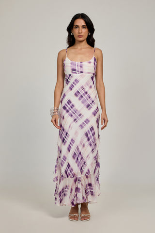 Odelle Dress - Blurred Plaid