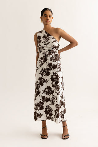 Serena Dress, XS | Brown Midi Dress For Women by Summer Away Serena Dress, XS | Brown Midi Dress For Women by Summer Away