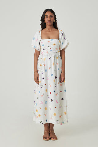Winslow Dress - Pressed Flowers, XS | White Dress For Women by Summer Away Winslow Dress - Pressed Flowers, XS | White Dress For Women by Summer Away